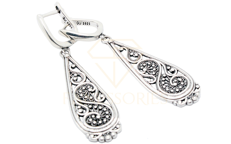 Teardrop Design 925 Sterling Silver Earring 20004 